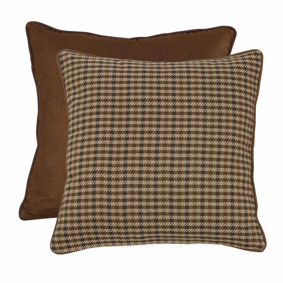 Bedding * | Cheap Hiend Accents Crestwood Houndstooth Euro Sham Reversed To Suede, 27 X27