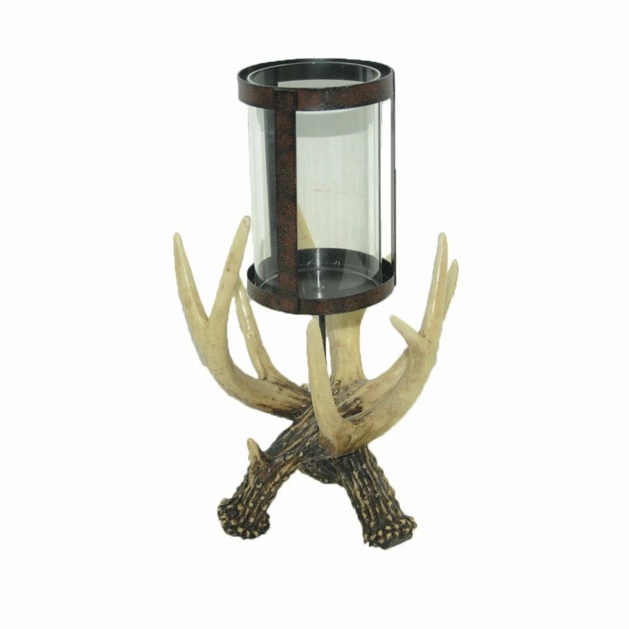 Home Goods * | Top 10 Hiend Accents Antler Pilar Candle Holder