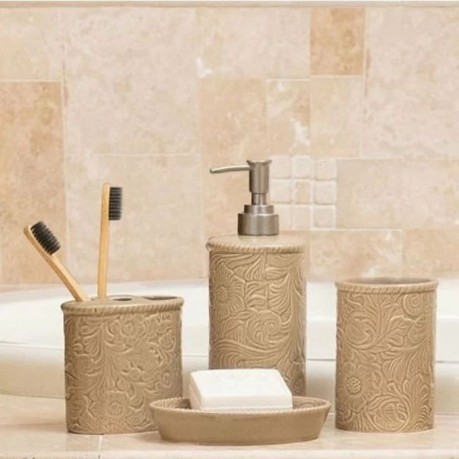 Bedding * | Hot Sale Hiend Accents Savannah Ceramic Countertop Bathroom Set, 4Pc