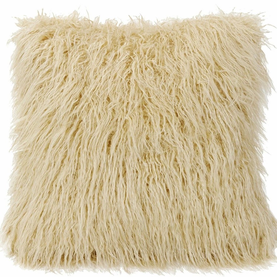 Bedding * | Deals Hiend Accents Mongolian Faux Fur Euro Sham, 27 X27