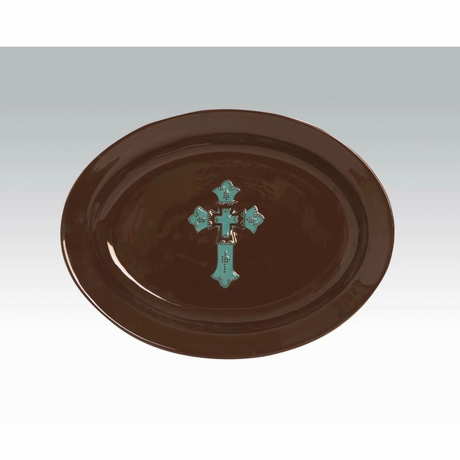 Home Goods * | Best Sale Hiend Accents Hand Painted Cross 3 Piece Serving Set