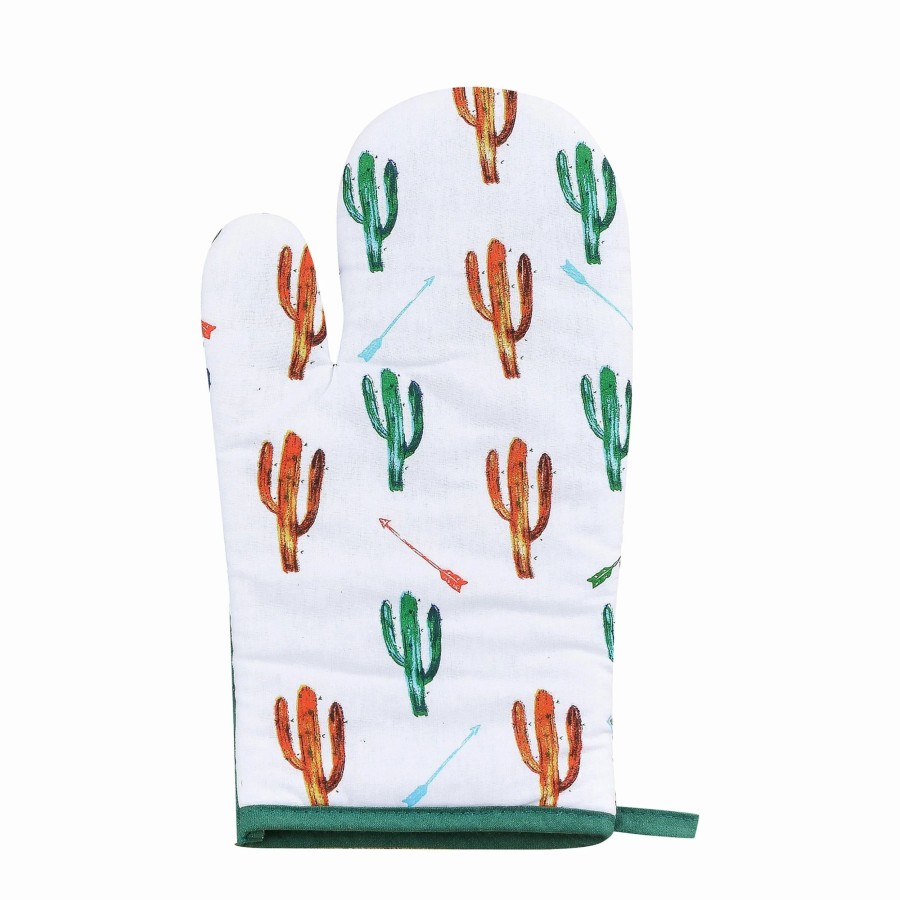 Home Goods * | Flash Sale Hiend Accents 1 Pc Colorful Cactus Printed Oven Mitt