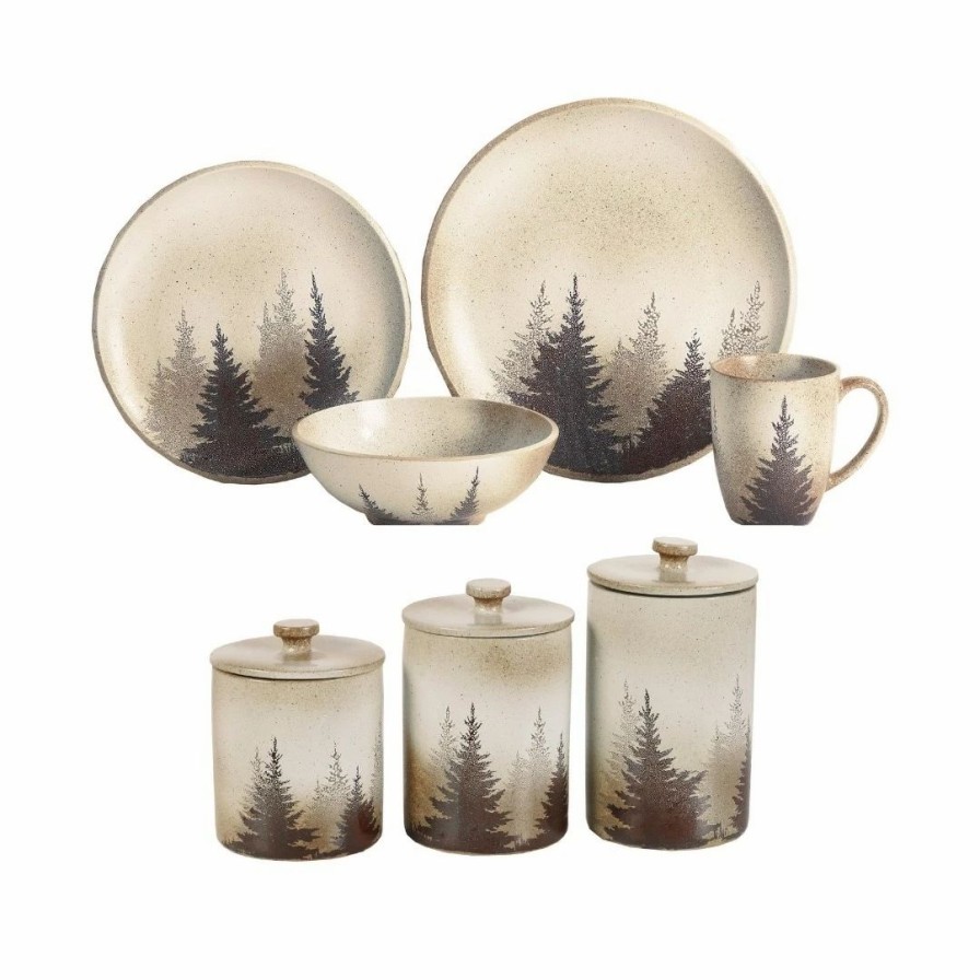 Home Goods * | Best Deal Hiend Accents Clearwater Pines 19-Pc. Lodge Dinnerware/Canister Set