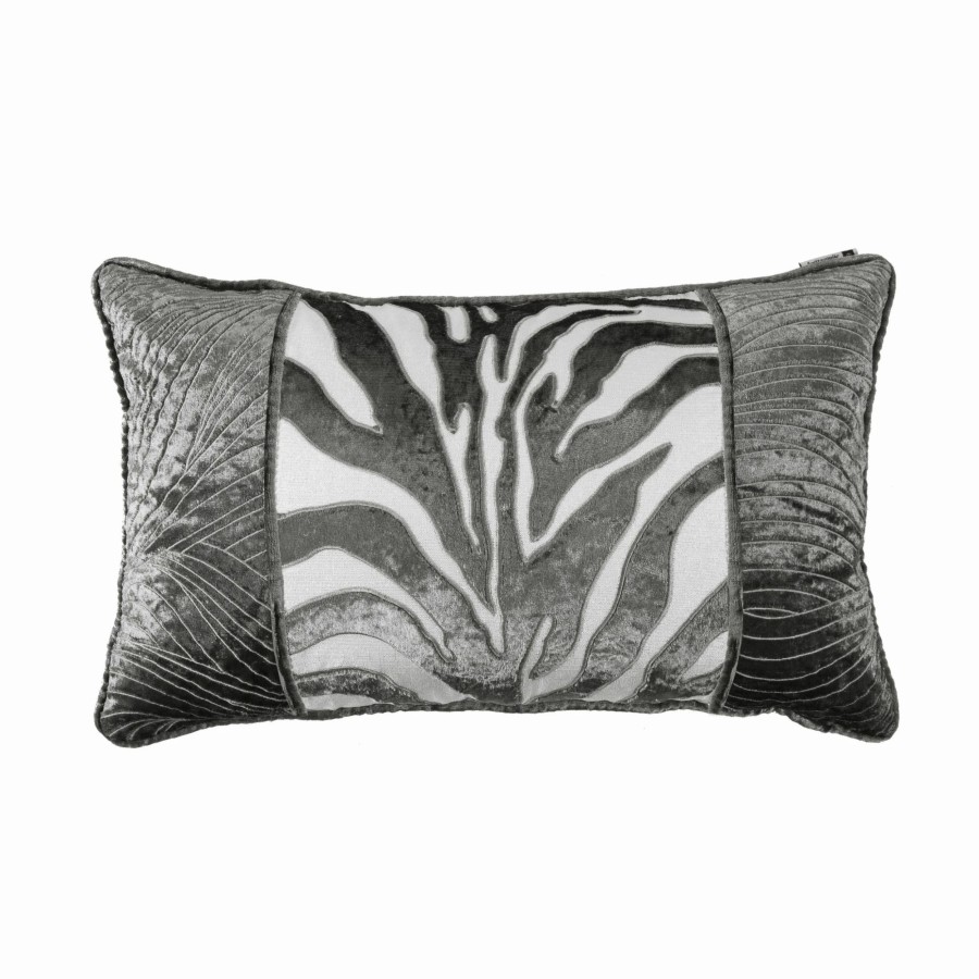 Bedding * | Wholesale Hiend Accents Zebra Applique And Wave Embroidery Pillow, 16 26