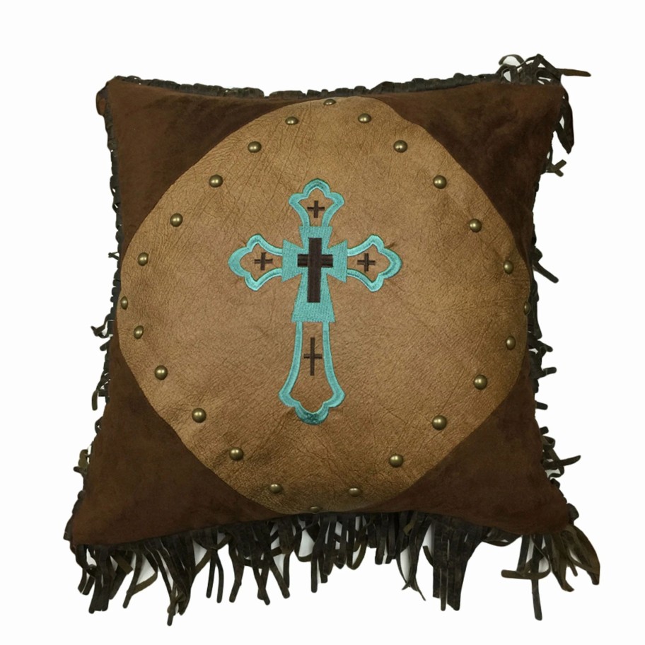 Home Goods * | Hot Sale Hiend Accents Embroidered Crossthrow Pillow 18 X 18