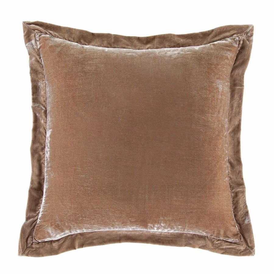 Bedding * | Hot Sale Hiend Accents Stella Faux Silk Velvet Flanged Euro Sham, 27 X27