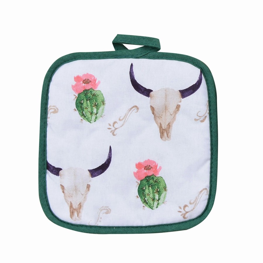 Home Goods * | New Hiend Accents 1 Pc Skull/Cactus Pot Holder