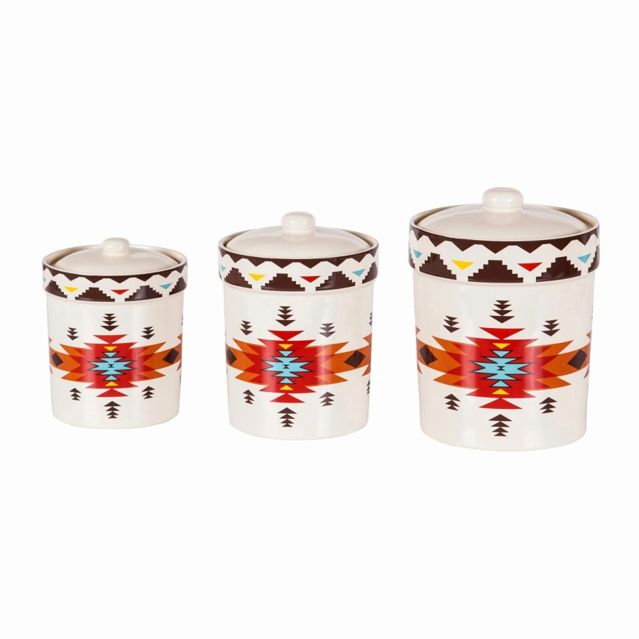 Home Goods * | Best Pirce Paseo Road By Hiend Accents Del Sol Aztec Print Canister Set, 3Pc N/A