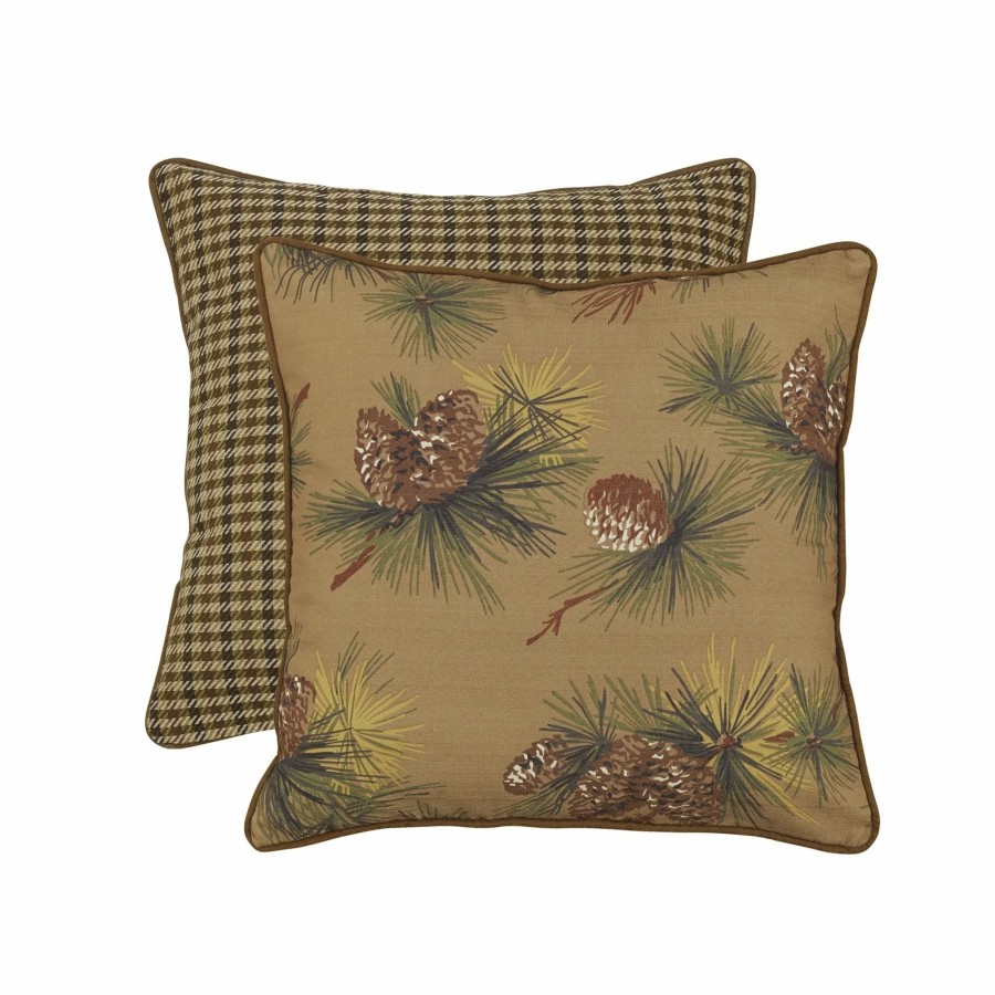 Bedding * | Outlet Hiend Accents Pinecone Euro Sham Reversed To Houndstooth, 27 X27