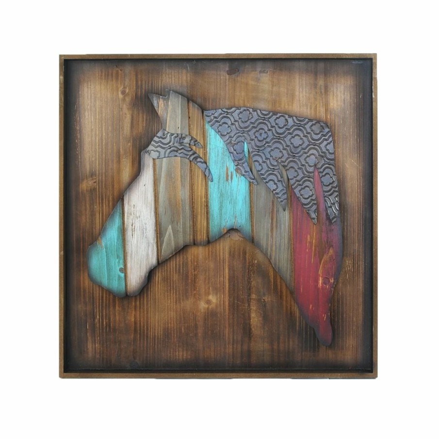 Home Goods * | Best Reviews Of Hiend Accents Horse Head Wall Art