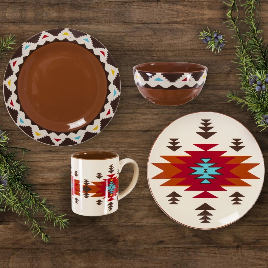 Home Goods * | Promo Paseo Road By Hiend Accents Del Sol Aztec Ceramic Dinnerware Set, 16Pc