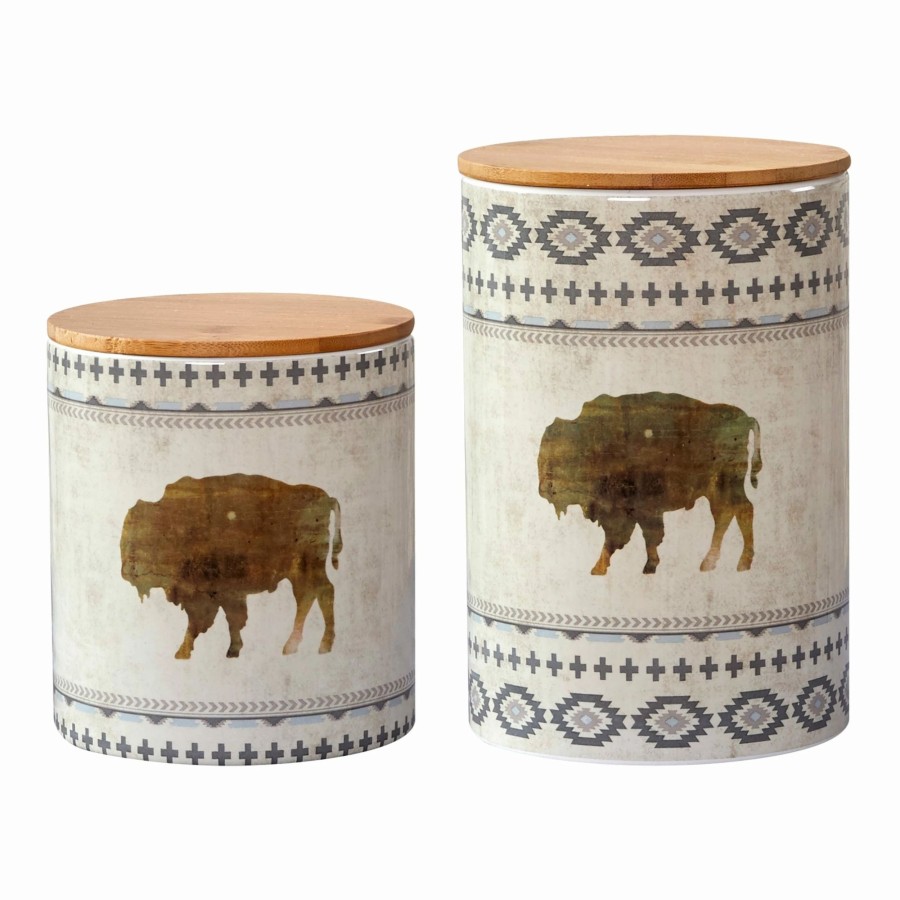 Home Goods * | Discount Hiend Accents Free Spirit 2-Piece Southwest Ceramic Canister Set N/A