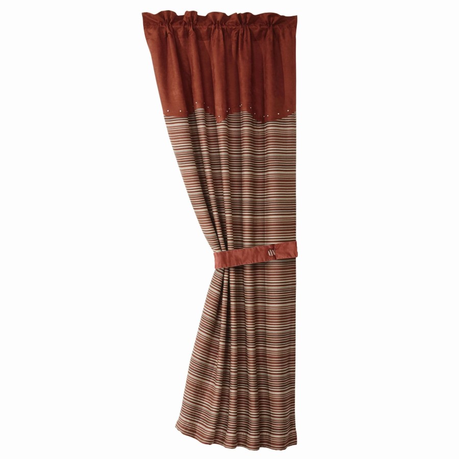 Home Goods * | Best Pirce Hiend Accents Silverado Coordinating Stripe Curtain With Tie Back , 48 84