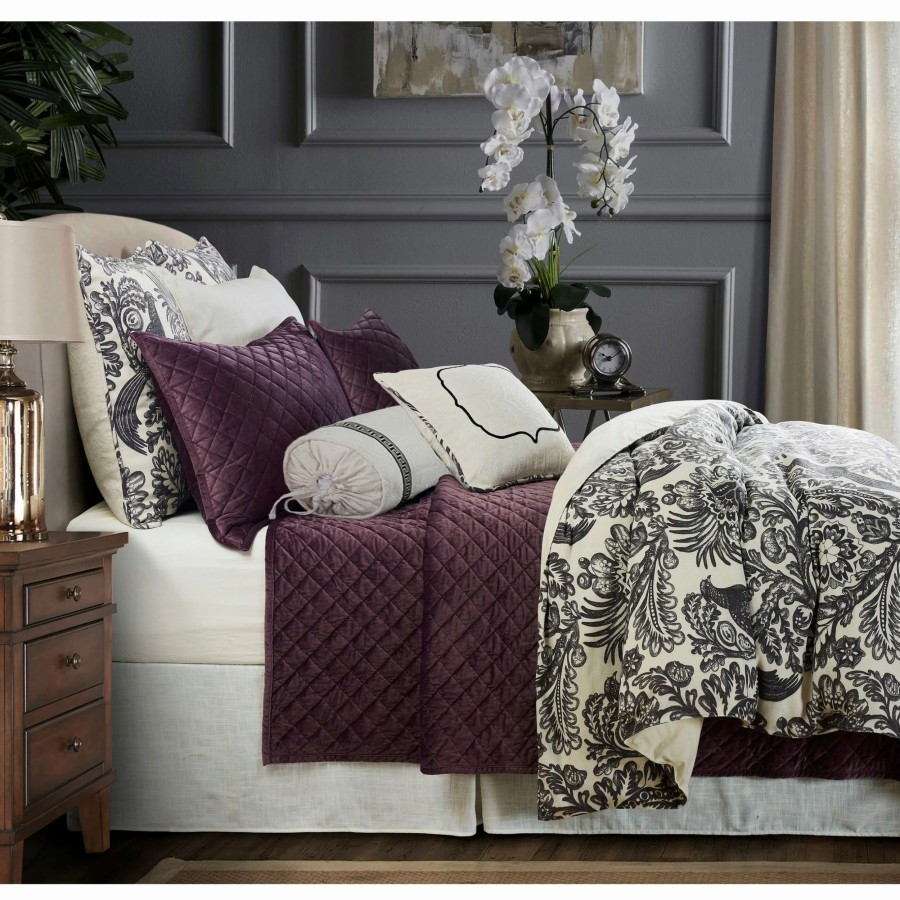 Bedding * | Cheap Hiend Accents Augusta Toile Duvet Cover Set, 7Pc