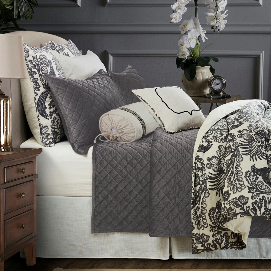 Bedding * | Cheap Hiend Accents Augusta Toile Duvet Cover Set, 7Pc