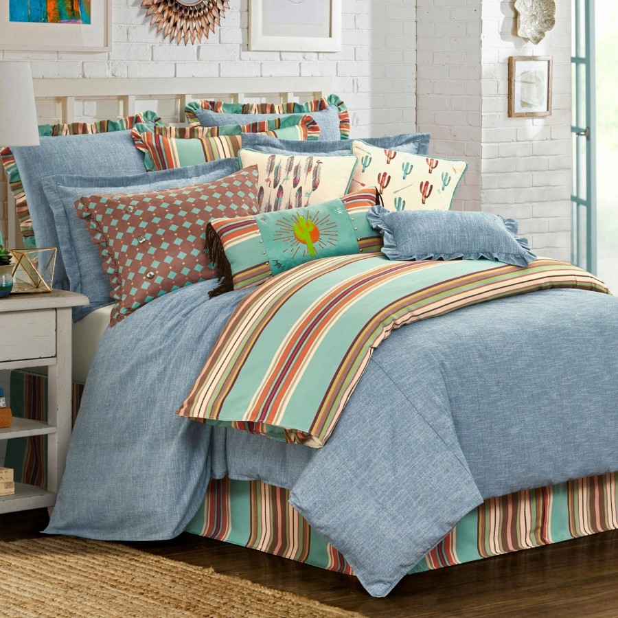 Bedding * | Discount Hiend Accents 3-Pc Chambray Comforter Set, Full