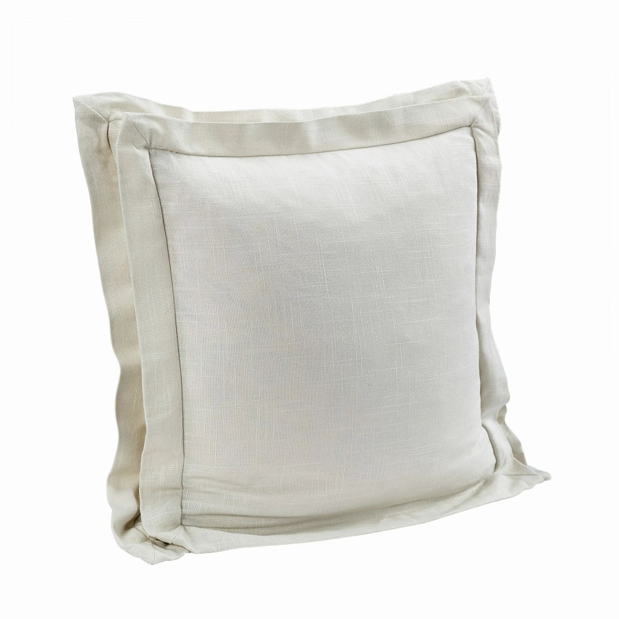 Home Goods * | Cheapest Hiend Accents Luna Double Flanged Washed Linen Pillow, 20 X20