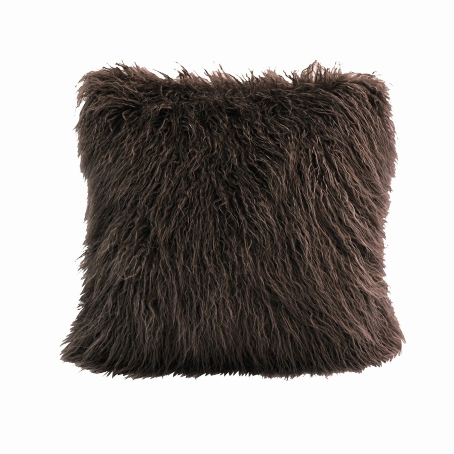 Home Goods * | Best Sale Hiend Accents Mongolian Faux Fur Throw Pillow, 18 X18