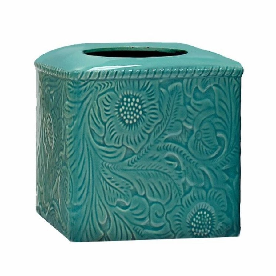 Bedding * | Top 10 Hiend Accents Savannah Ceramic Tissue Box Cover, 1Pc