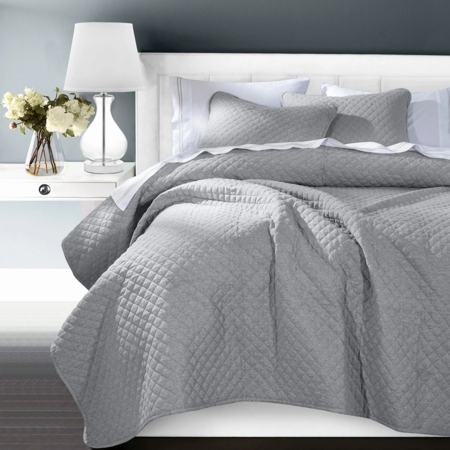 Bedding * | Cheapest Hiend Accents Anna Diamond Quilted Coverlet, 1Pc