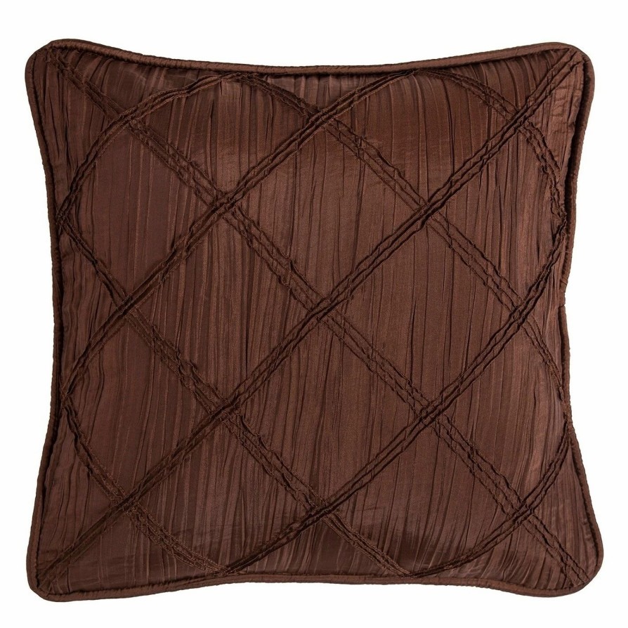 Home Goods * | Deals Hiend Accents Diamond Batiste Pillow With Rouching Details, 18 18