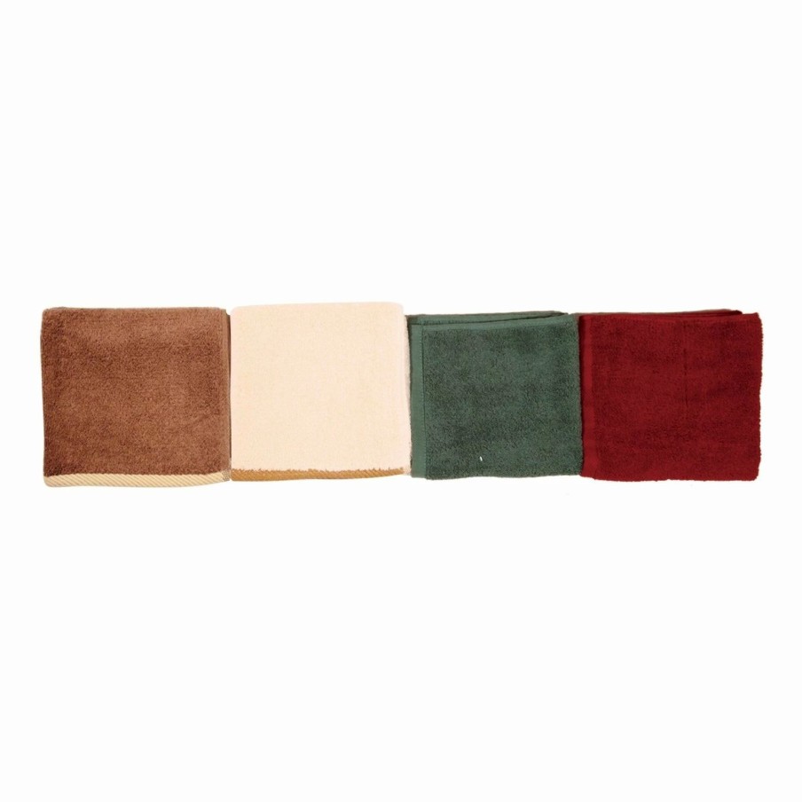 Bedding * | New Hiend Accents Wash Cloth (Set Of 4), 12 X12 , 4 Colors 12 X 12