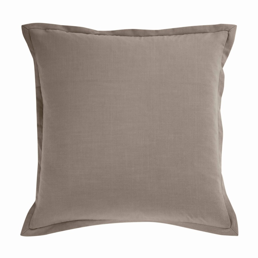 Bedding * | Budget Hiend Accents Solid Taupe Linen Euro Sham , 27 27