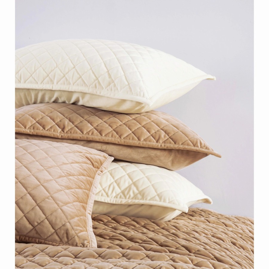 Bedding * | Flash Sale Hiend Accents Velvet Diamond Quilted Pillow Sham Set, 2Pc