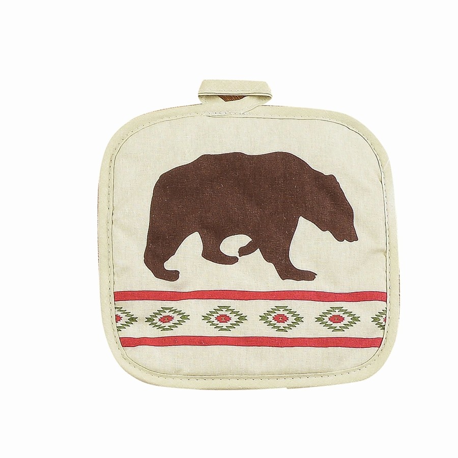 Home Goods * | Deals Hiend Accents 1 Pc Aztec Bear Printed Pot Holder