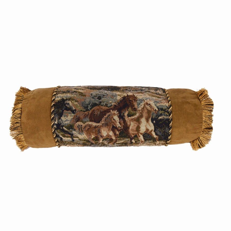 Home Goods * | Coupon Hiend Accents Running Horse Neckroll 7 X 21