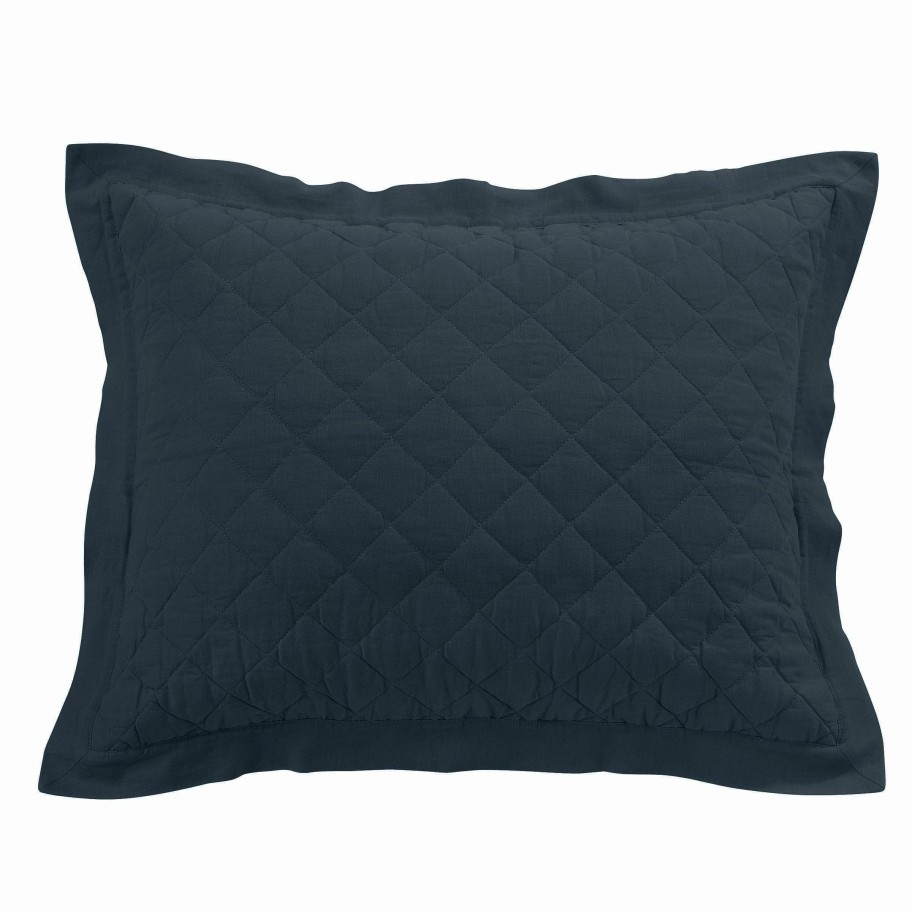 Bedding * | Best Deal Hiend Accents Diamond Pattern Linen Cotton Diamond Quilted Pillow Sham, 1Pc