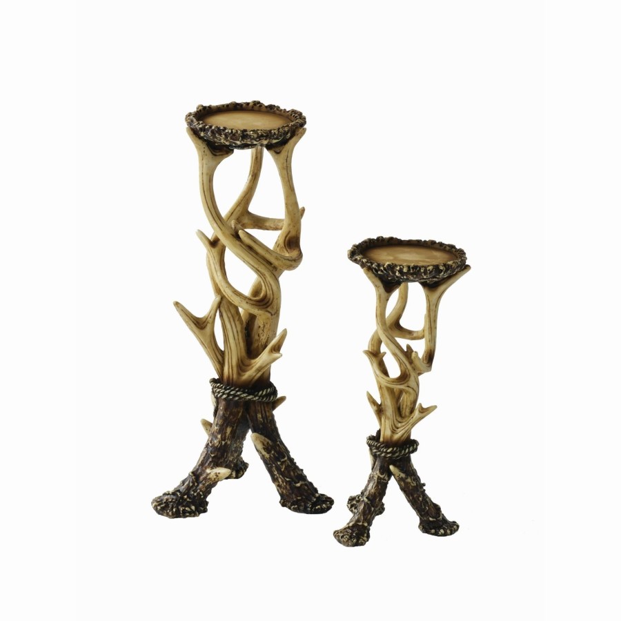 Home Goods * | Top 10 Hiend Accents Antler Candle Holders (Set Of 2)