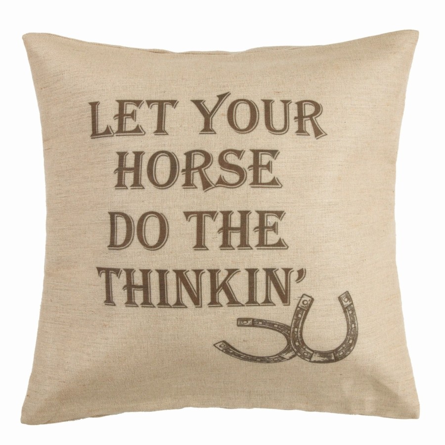 Bedding * | Discount Hiend Accents Burlap Western Phrase Pillow, 22 22