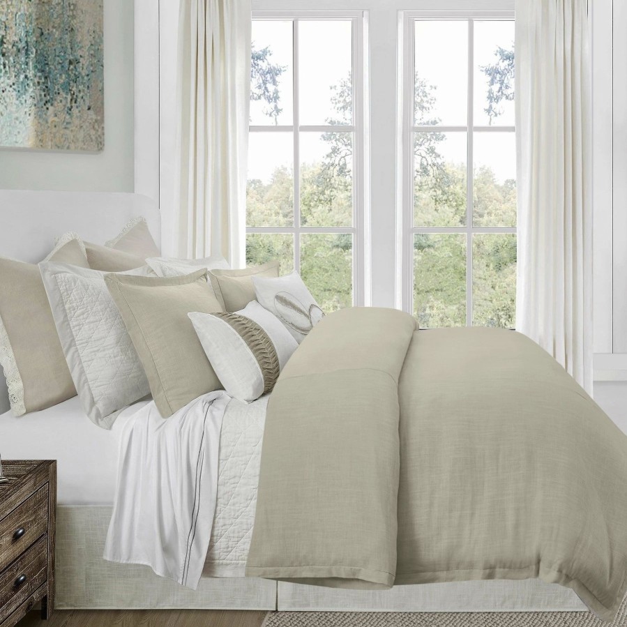 Bedding * | Discount Hiend Accents Hera Tailored Linen Bed Skirt