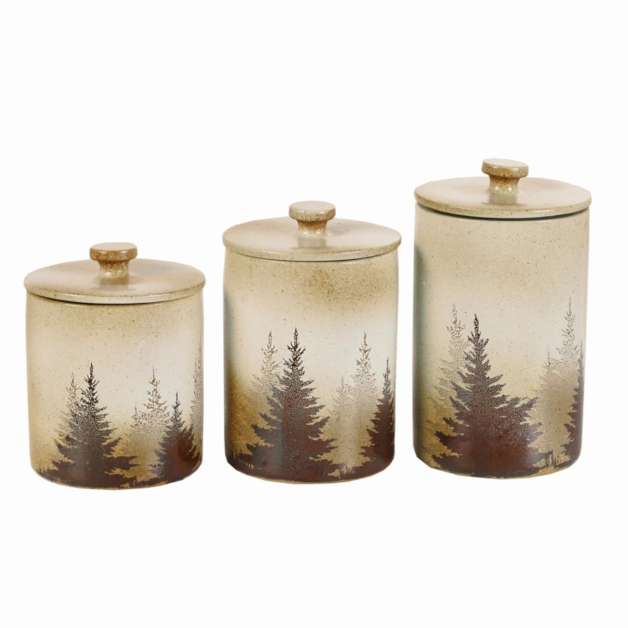 Home Goods * | Flash Sale Hiend Accents Clearwater Pines 3-Piece Canister Set