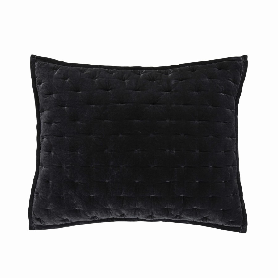 Bedding * | Hot Sale Hiend Accents Stella Faux Silk Velvet Quilted Pillow Sham, 1Pc