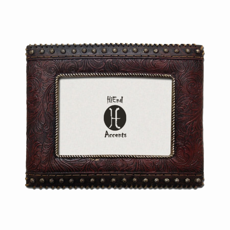 Home Goods * | Cheap Hiend Accents Tooled Leather With Studded Sides (Ea)