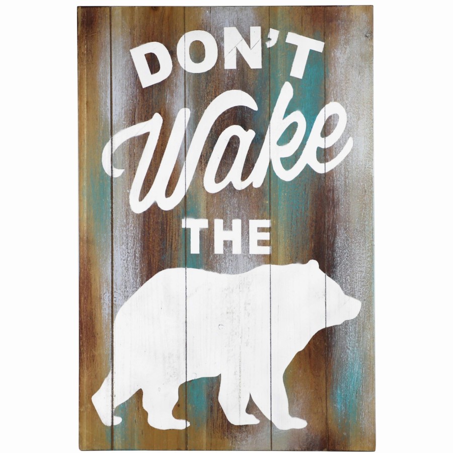 Home Goods * | Hot Sale Hiend Accents Dont Wake The Bear Wall Decor