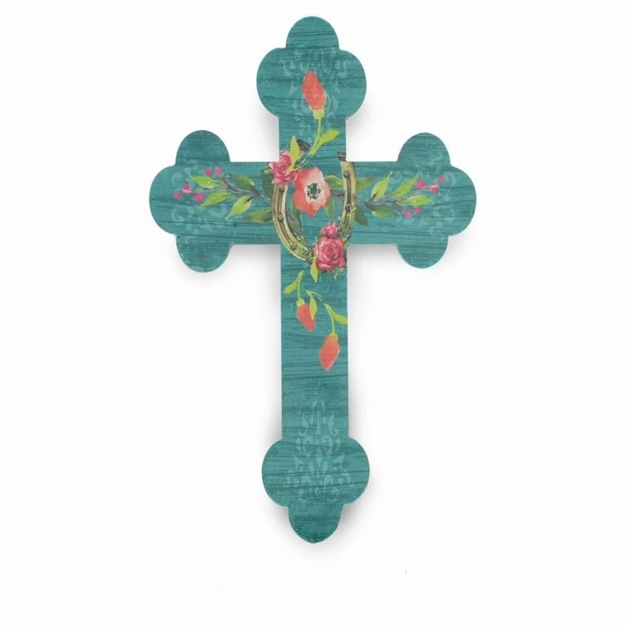 Inspirational Art * | Budget Hiend Accents Printed Horseshoe Cross,19 12