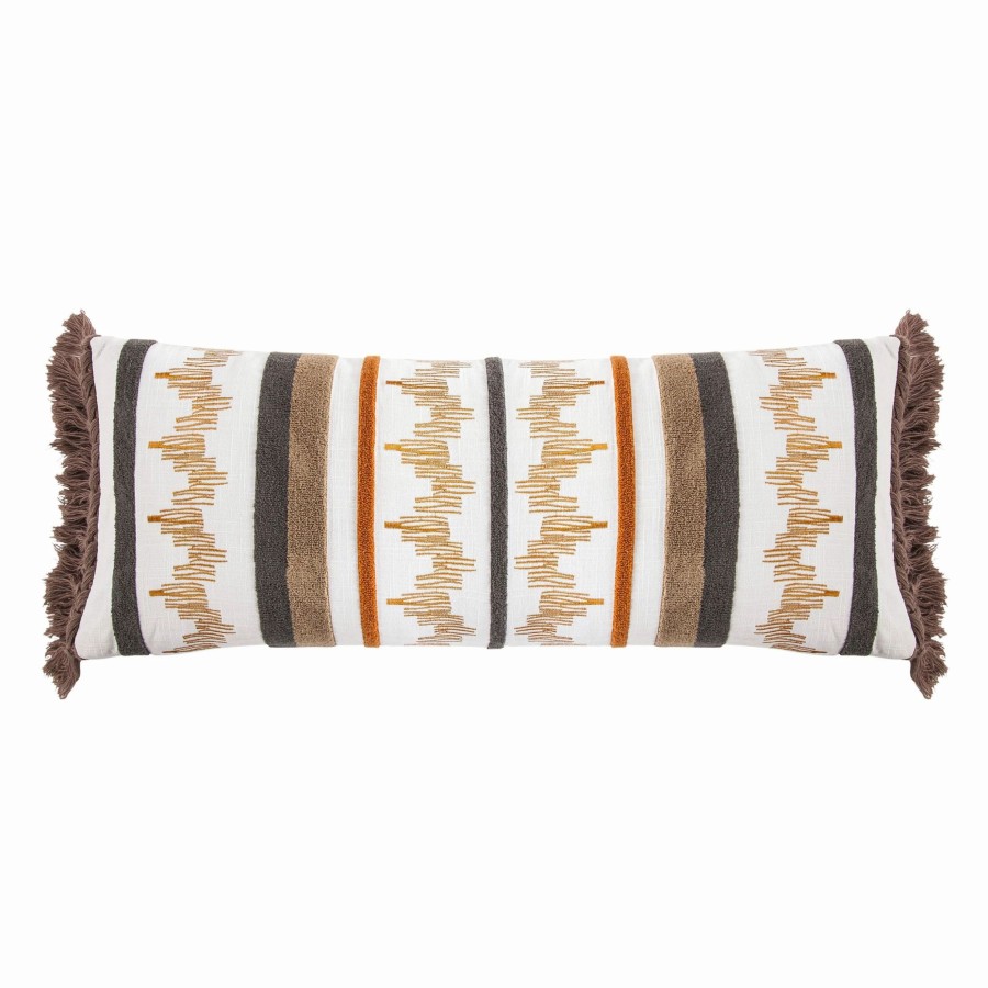 Bedding * | Deals Hiend Accents Aria Embroidery Lumber Pillow Multi Color